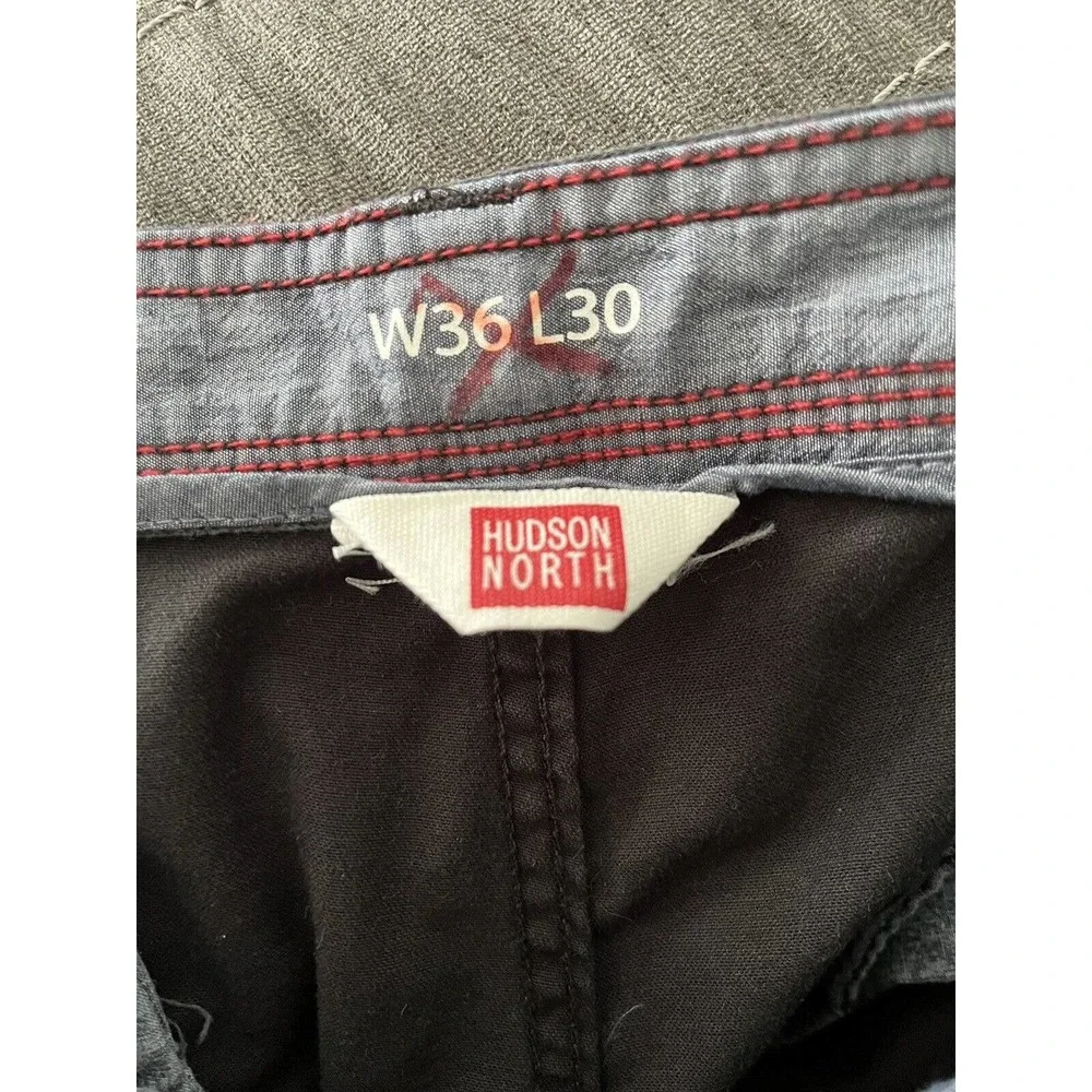 Hudson North Black Straight Leg Mens Chino Pants Size 36x30 - Picture 5 of 6